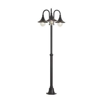 Klassieke buitenlantaarn zwart 200cm 3-lichts IP44 - Daphne, Tuin en Terras, Buitenverlichting, Verzenden, Nieuw, Aluminium
