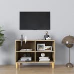 vidaXL Tv-meubel met houten poten 69,5x30x50 cm sonoma, Verzenden, Nieuw, 50 tot 100 cm, Minder dan 100 cm