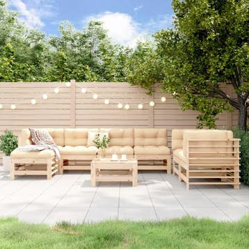 vidaXL 8-delige Loungeset massief grenenhout, Verzenden, Nieuw, 8 zitplaatsen, Loungeset