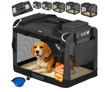 Hondentransportbox Antraciet L 70x52x50cm (Voor in Huis), Verzenden, Nieuw