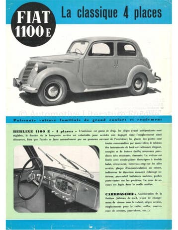 1950 FIAT 1100E LEAFLET FRANS, Nieuw, Author