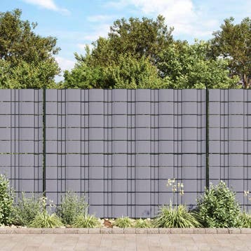 vidaXL Tuinschermen 4 st 35x0,19 m PVC mat lichtgrijs, Verzenden, Nieuw, Kunststof, Minder dan 1 meter