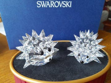 Swarovski - Beeldje - Egel middel en egel klein met
