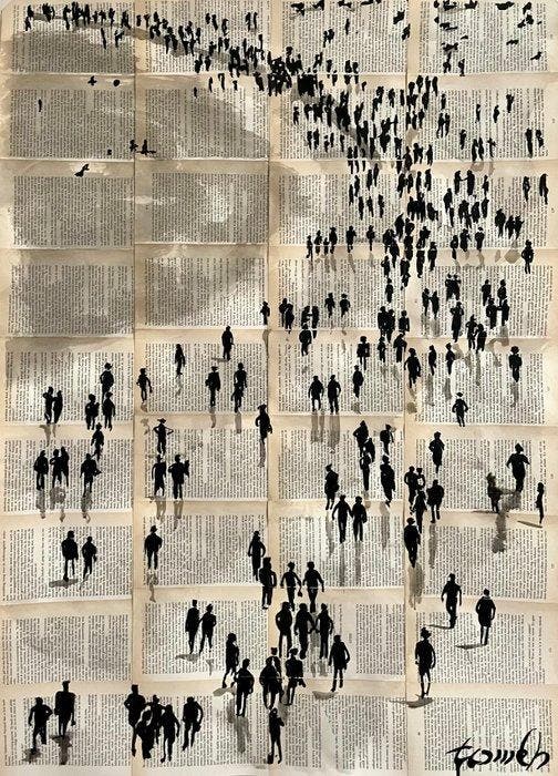 TOMEH - “Shoreline” – Urban Shadows Series – Original Ink, Antiek en Kunst, Kunst | Designobjecten