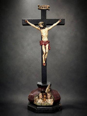 Crucifix - Hout - 1750-1800 - Altaarkruis - 55 cm