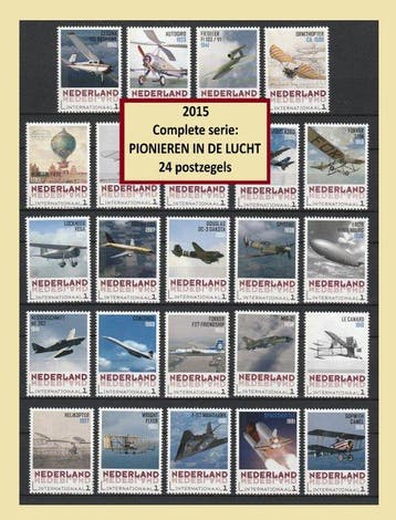 Nederland 2015 - Luchtvaartpioniers - complete serie, Postzegels en Munten, Postzegels | Nederland, Gestempeld