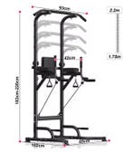 Power Tower Dip Station Pull Up Bar Home Gym Krachttraining, Sport en Fitness, Fitnessapparatuur, Verzenden, Nieuw
