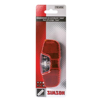 Simson Batterij Bagagedrager achterlicht 'Coast' 1LED on/off, Verzenden, Nieuw