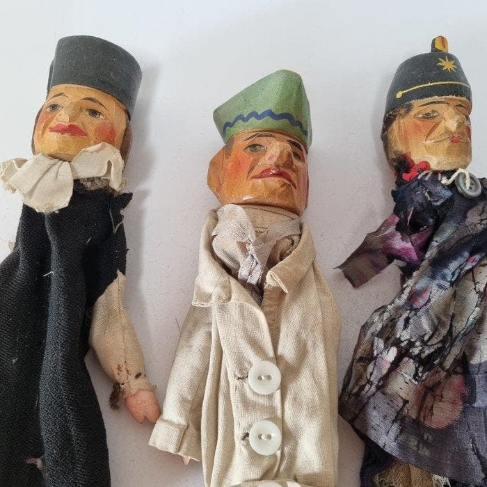 Folk art - Speelgoed - Collection of carved hand-painted, Antiek en Kunst, Antiek | Speelgoed