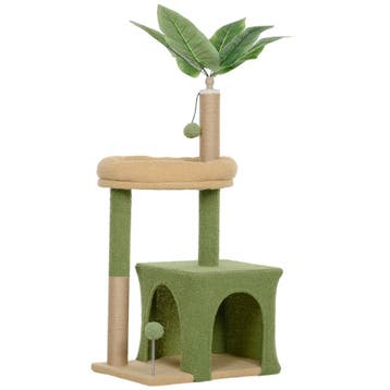 Krabpaal 98 Cm Hoog Met Grot, Kattenbed In Bladvorm, Jute St, Verzenden, Nieuw