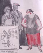 Spotprent over de moraal van de Telegraaf-dame (lijst optie), Verzenden