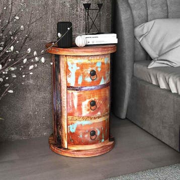 vidaXL Kast met 3 lades massief gerecycled hout, Huis en Inrichting, Verzenden, Nieuw