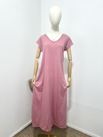 Puur katoen maxi jurk met v-hals - a-lijn - in kleur AS, Kleding | Dames, Jurken, Nieuw