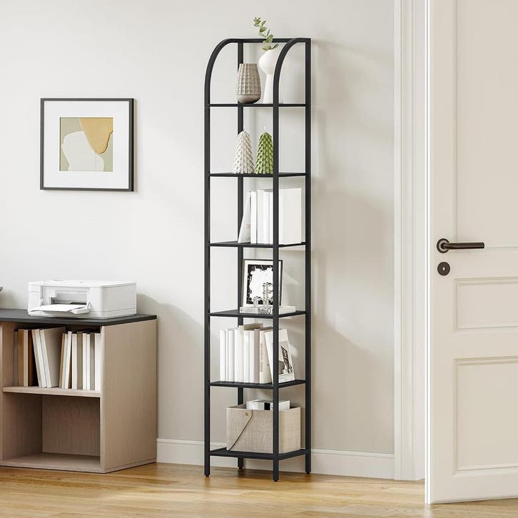 Hzuaneri Plank, boekenkast, 6 niveaus staand rek, dvd-plank,, Huis en Inrichting, Woonaccessoires | Overige, Zo goed als nieuw