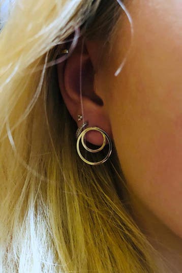 Zilveren spiraal cirkel oorstekers, Verzenden, Nieuw, Zilver