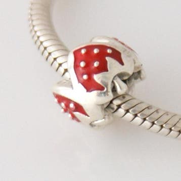 1 x Kraal Aardbei 11 x 8 mm – 925 Sterling Zilver, Ophalen of Verzenden, Nieuw, Kraal