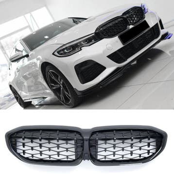 Grille Grille glans zwart Diamant geschikt voor BMW 3 Serie