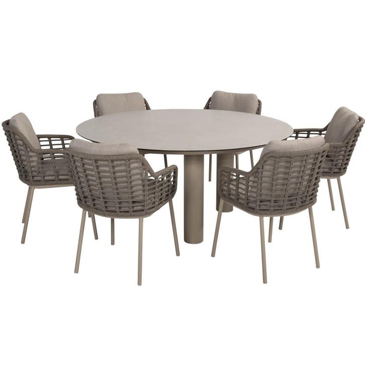 Puglia Donato dining tuinset 160xH75 cm 7 delig keramiek, Tuin en Terras, Tuinsets en Loungesets, Nieuw, Ophalen of Verzenden