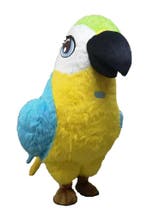 Mega Opblaasbare Mascotte Papegaai Blauw Geel 2.6 Meter Voge, Ophalen of Verzenden, Nieuw, Carnaval, Kleding
