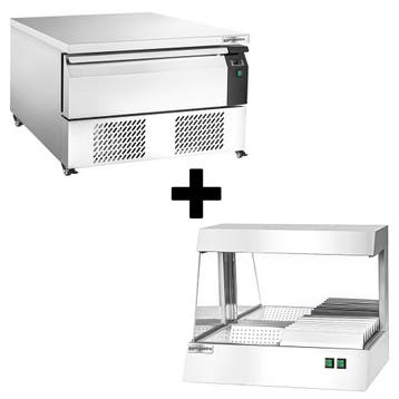 GGM Gastro | Diepvries-/gekoelde onderkast-combinatie - |, Verzenden, Nieuw in verpakking, RVS Meubilair