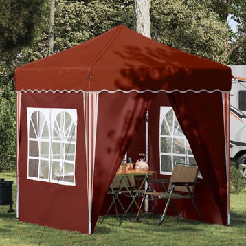 vidaXL Pop-up partytent 195 x 195 x 245 cm Terracotta Oxford, Verzenden, Nieuw, Partytent