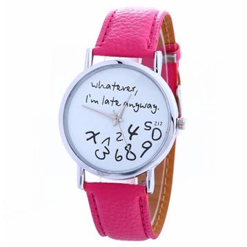 Fako - Horloge - Whatever, Im Late Anyway - Fuchsia, Verzenden, Nieuw
