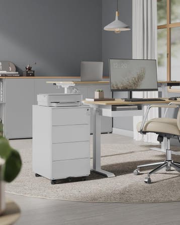 Mobiele Archiefkast op Wielen met 4 Lades en Slot - Metaal, Verzenden, Nieuw
