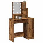 vidaXL Kaptafel met LED-verlichting 86,5x35x136 cm oud, Huis en Inrichting, Tafels | Salontafels, Minder dan 50 cm, 50 tot 100 cm