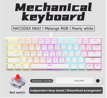 Mechanisch Gaming Toetsenbord 61 Toetsen RGB Hot Swap, Verzenden, Nieuw
