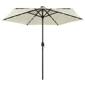vidaXL Parasol met LED-verlichting en aluminium paal 270 cm, Verzenden, Nieuw, 2 tot 3 meter
