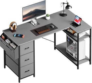 Bureau - Computertafel - Computerbureau - 120x78 cm - Grijs, Verzenden, Zo goed als nieuw