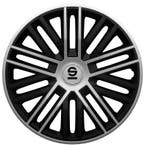 4-Delige Sparco Wieldoppen  Bergamo 14-inch zwart/zilver, Auto diversen, Verzenden, Nieuw