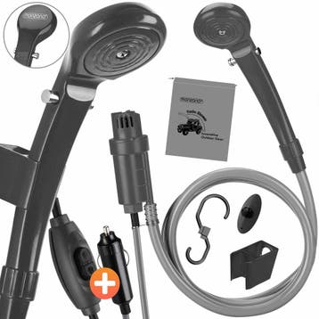 Campingdouche Antraciet met Onderwaterpomp Kunststof 12V, Caravans en Kamperen, Kampeeraccessoires, Verzenden, Nieuw