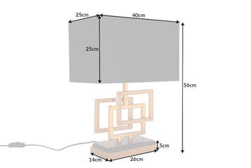 Tafellamp ATLANTIS 56 cm goud met zwarte stoffen kap - 39098, Ophalen of Verzenden, Nieuw