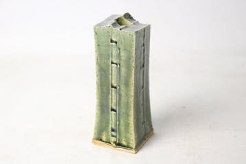Vaas - Keramiek - Japan - Oribe Bamboo Ichirin-zash (Zonder