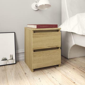 vidaXL Nachtkastje 30x30x40 cm bewerkt hout sonoma, Huis en Inrichting, Slaapkamer | Nachtkastjes, Minder dan 45 cm, Verzenden