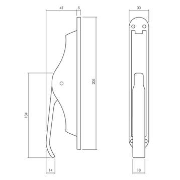 Intersteel set pomp-espagnolet incl. stangenset 2x125cm -, Verzenden, Nieuw