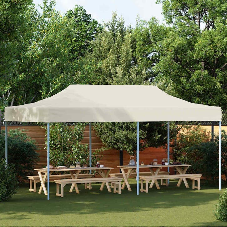 vidaXL Vouwtent pop-up 3x6 m crèmewit, Tuin en Terras, Partytenten, Nieuw, Verzenden