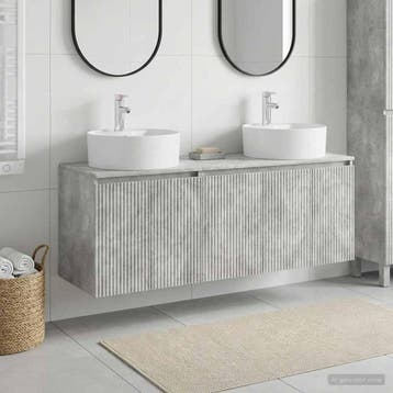 vidaXL Badkamerkastenset 3 st Betongrijs 49,5 x 44,5 x 65 cm, Verzenden, Nieuw