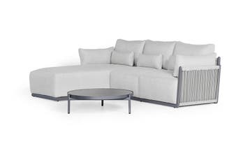 Suns Sorrento chaise longue loungeset soft grey rechts SALE, Ophalen of Verzenden, Nieuw