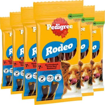 6x Pedigree Hondensnack Rodeo Rund 123 gr (Hondensnacks), Verzenden, Hond