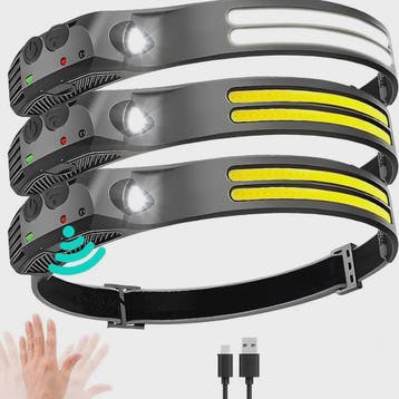 Oplaadbare LED Hoofdlamp met COB Sensor en 6 Modi - Ideaal v, Verzenden, Nieuw