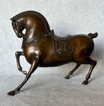 Tang-Dynastie stijl paard 24 cm - Brons - China (Zonder