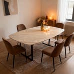 Ajax volakas gold marmer Eetkamertafel  Deens Ovaal 280x140, Huis en Inrichting, Tafels | Eettafels, Nieuw