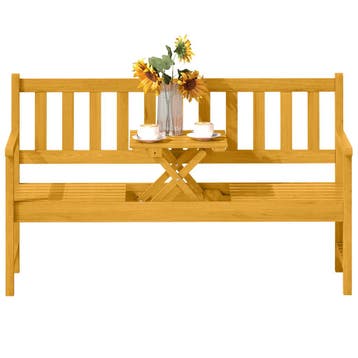 TRUUSK 2-zits Tuinbank van Hout - Weerbestendig - Inklapbare, Tuin en Terras, Verzenden, Nieuw