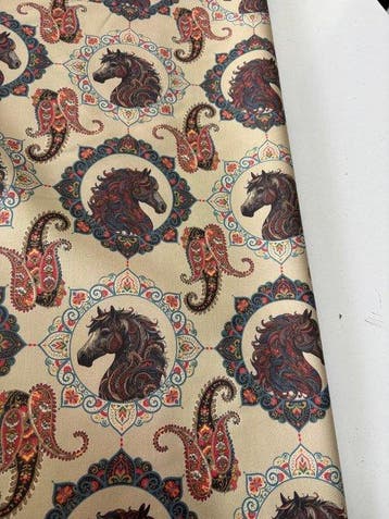 Stuk stof in Panama 100% katoen OEKO-TEX Fantasie Paisley, Antiek en Kunst