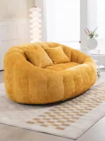 Luxe Cloud Zitbank - Chenille Stof Oranje – Loungebank, Verzenden, Nieuw