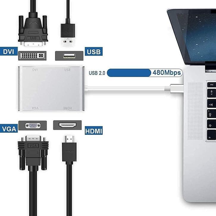 USB-C naar HDMI Adapter 4K | Retourdeal 40% Korting, Computers en Software, Dockingstations, Telefoon, Nieuw, USB-hub, Ophalen of Verzenden