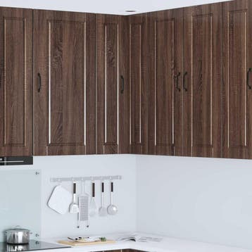vidaXL Wandhoekkast PORTO Bruin Eiken 57 x 57 x 100 cm, Huis en Inrichting, Verzenden, Nieuw, Bruin