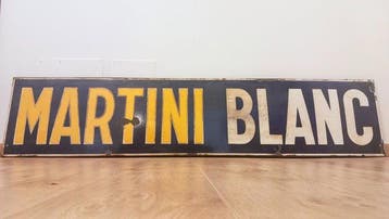 Martini, Foremail - Emaille bord - IJzer, Emaille, Antiek en Kunst, Antiek | Wandborden en Tegels